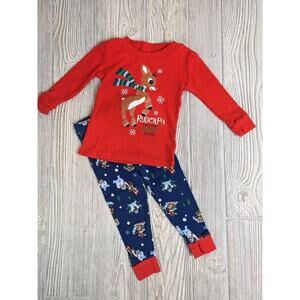 Baby Girl Rudolph The Red-Nosed Reindeer 2 Piece Pajama Set Pj 12 Months Glitter
